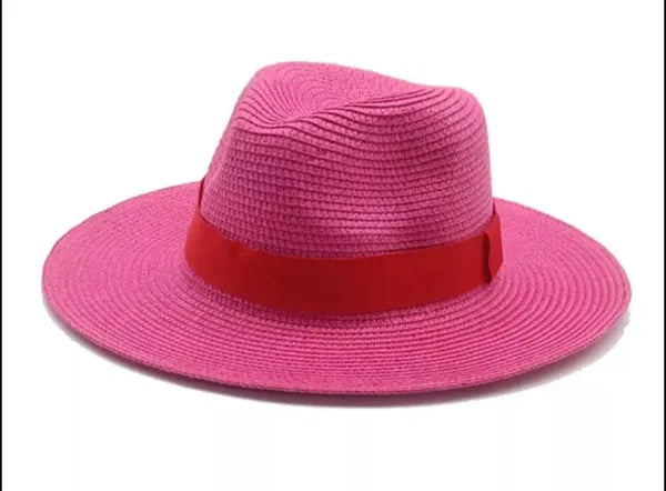 Cutely Covered Straw Fedora Hat