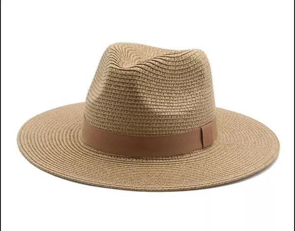 Cutely Covered Straw Fedora Hat