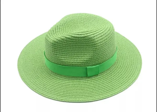 Cutely Covered Straw Fedora Hat