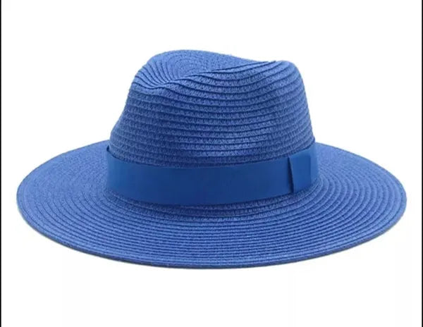 Cutely Covered Straw Fedora Hat