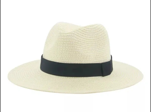 Cutely Covered Straw Fedora Hat