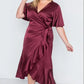 Fun Flounce Satin Wrap Dress